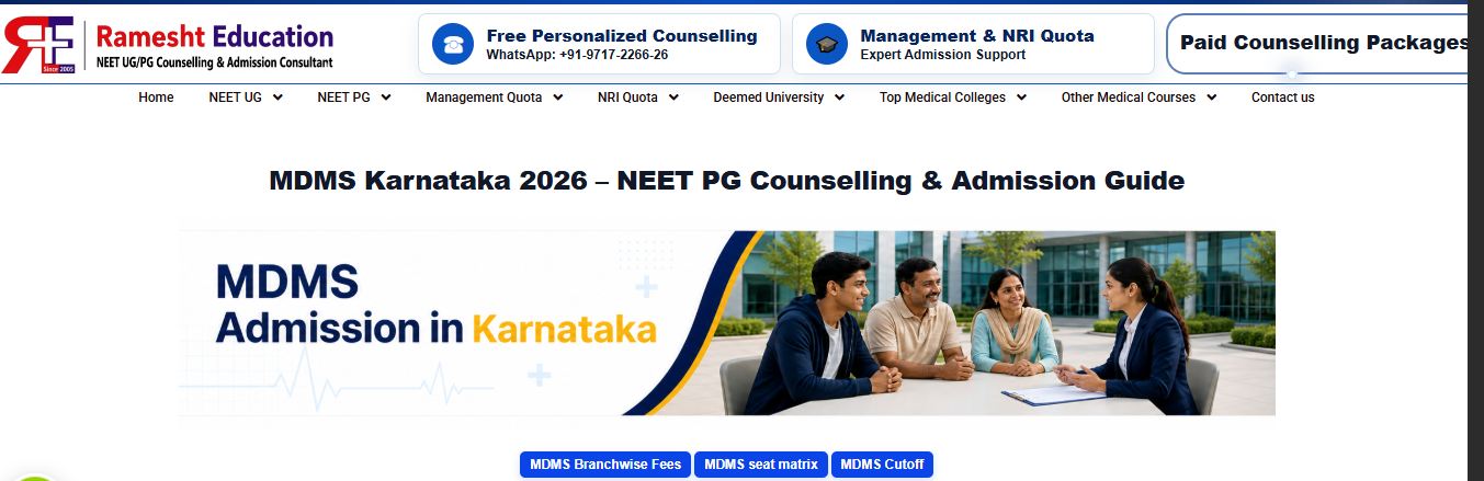 MDMS Karnataka 2026 | NEET PG Counselling & Admission