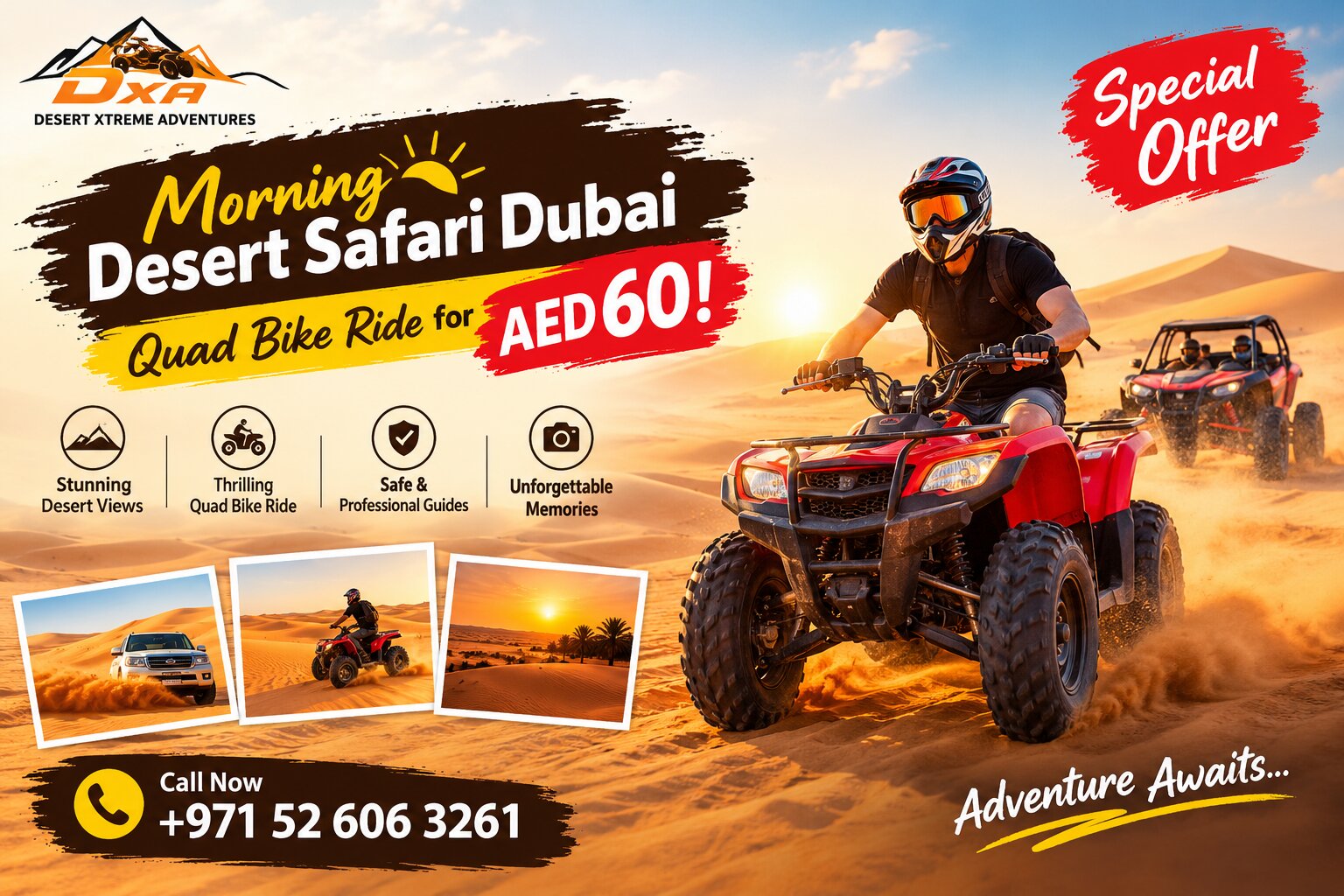 Book Morning Desert Safari Dubai – Call @ +971 52 606 3261
