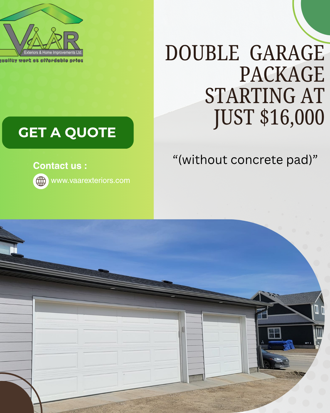 Garage Builder Calgary - V AAR Exteriors & Home Improvements