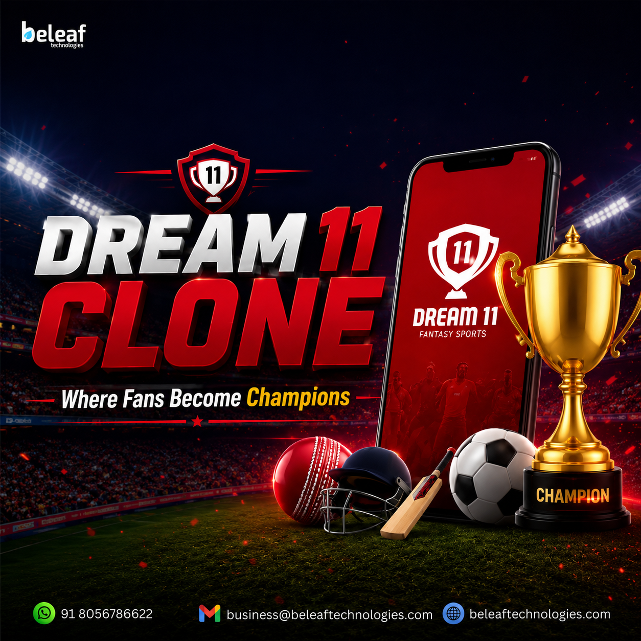 Dream11 Clone for Future Fantasy Winners- Beleaf Technologies