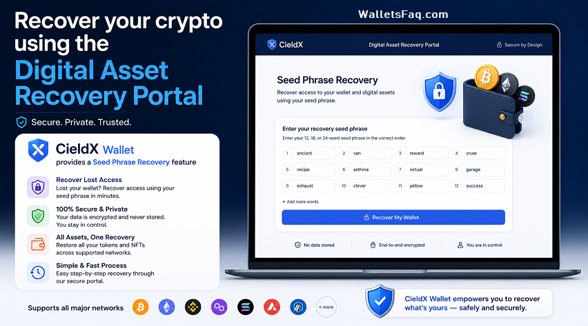 Recover your crypto using the digital asset recovery portal
